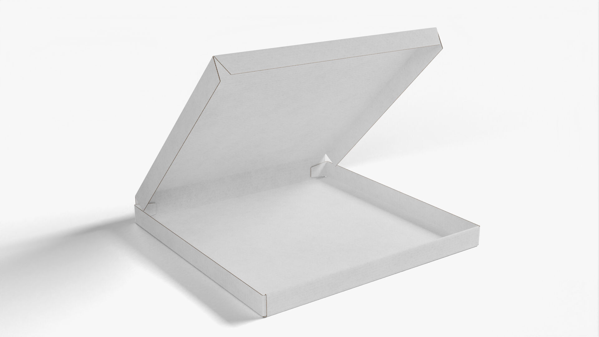 6 inch White Paper Open Pizza Box 3D model_3