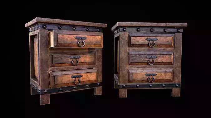 Old Wooden NightStand 03