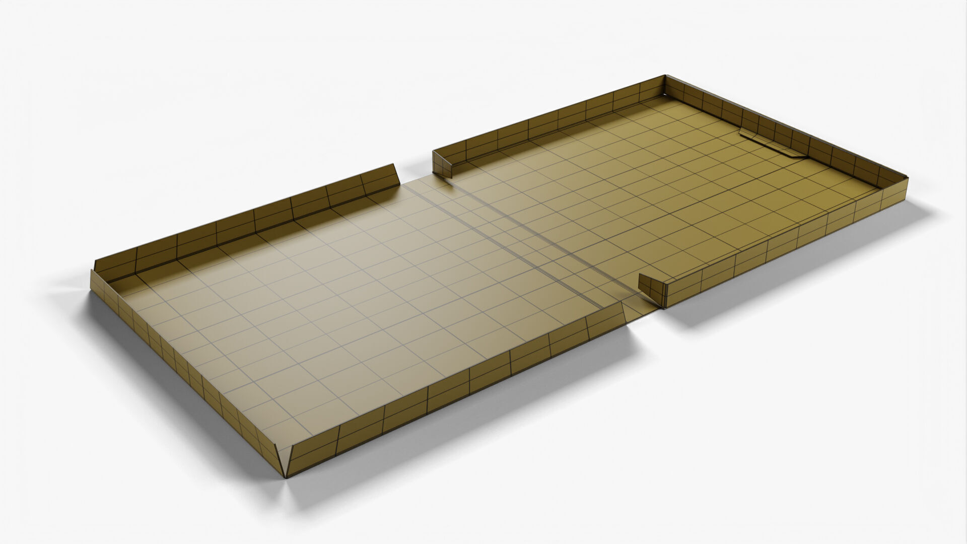 6 inch White Paper Full Open Pizza Box 3D model_16