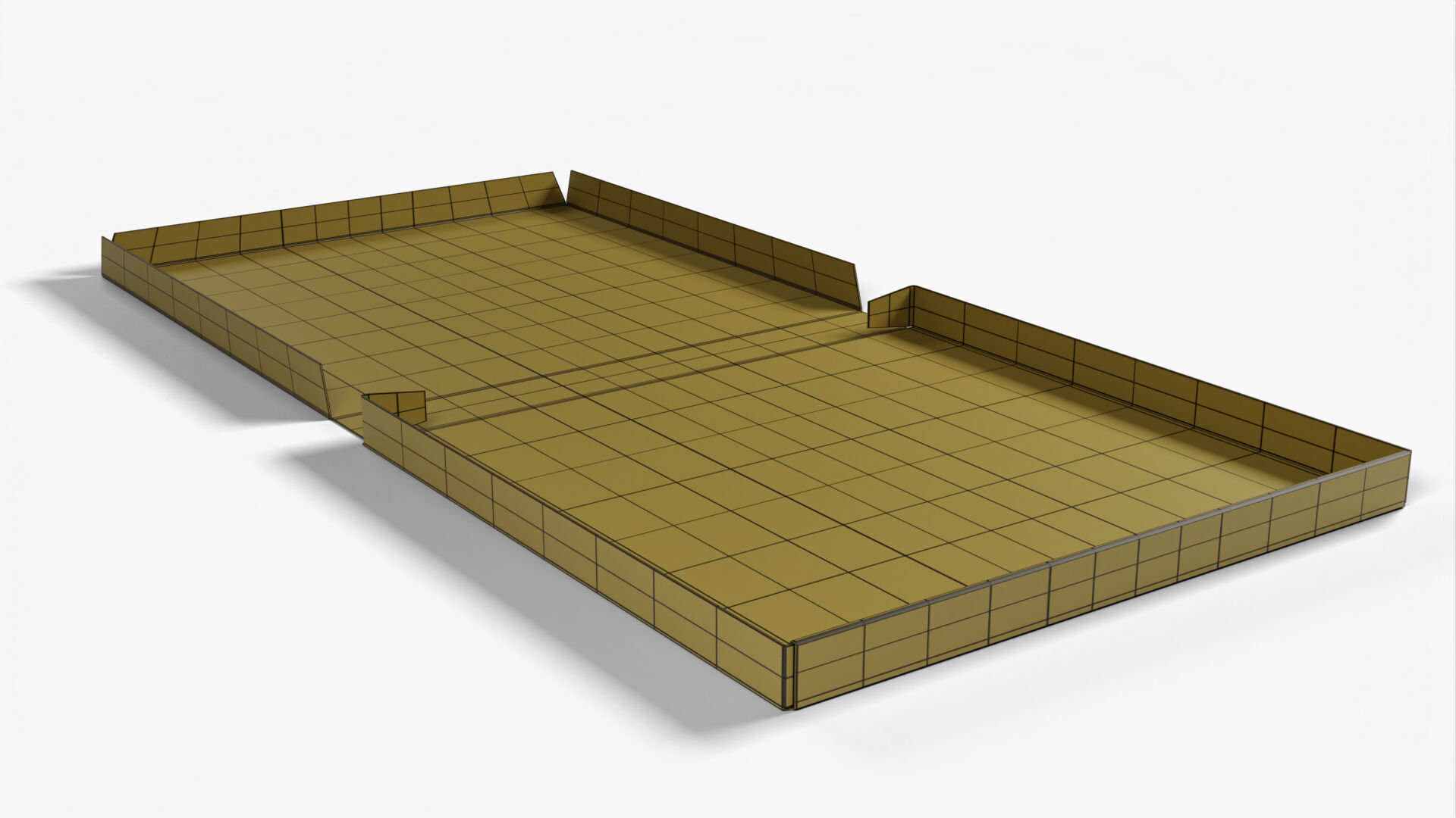 6 inch White Paper Full Open Pizza Box 3D model_13