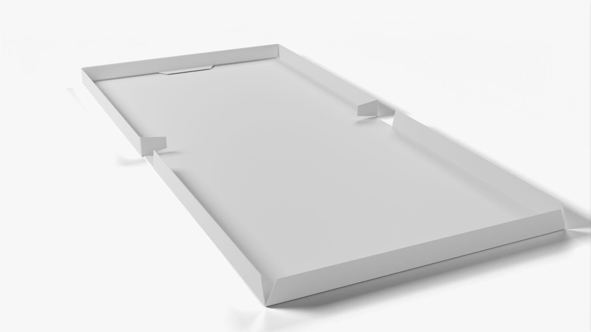 6 inch White Paper Full Open Pizza Box 3D model_9