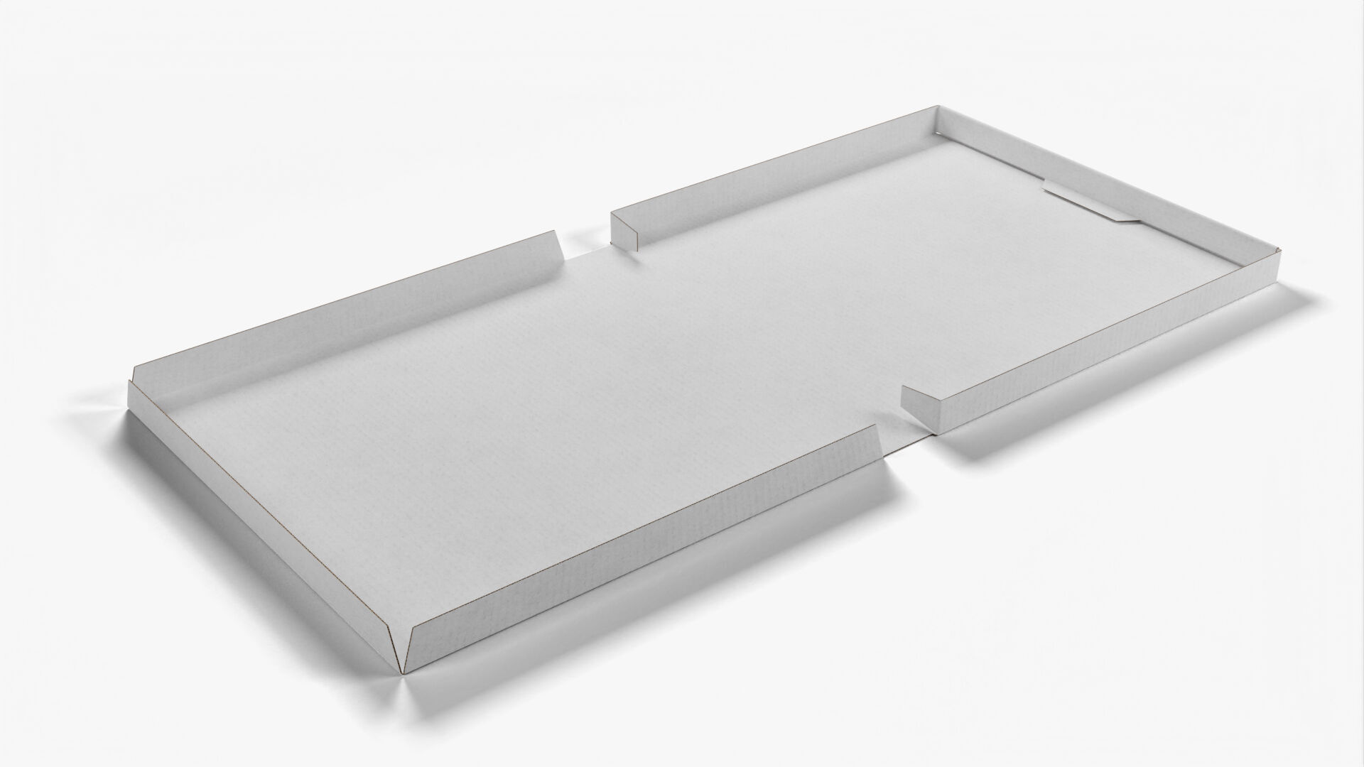 6 inch White Paper Full Open Pizza Box 3D model_6