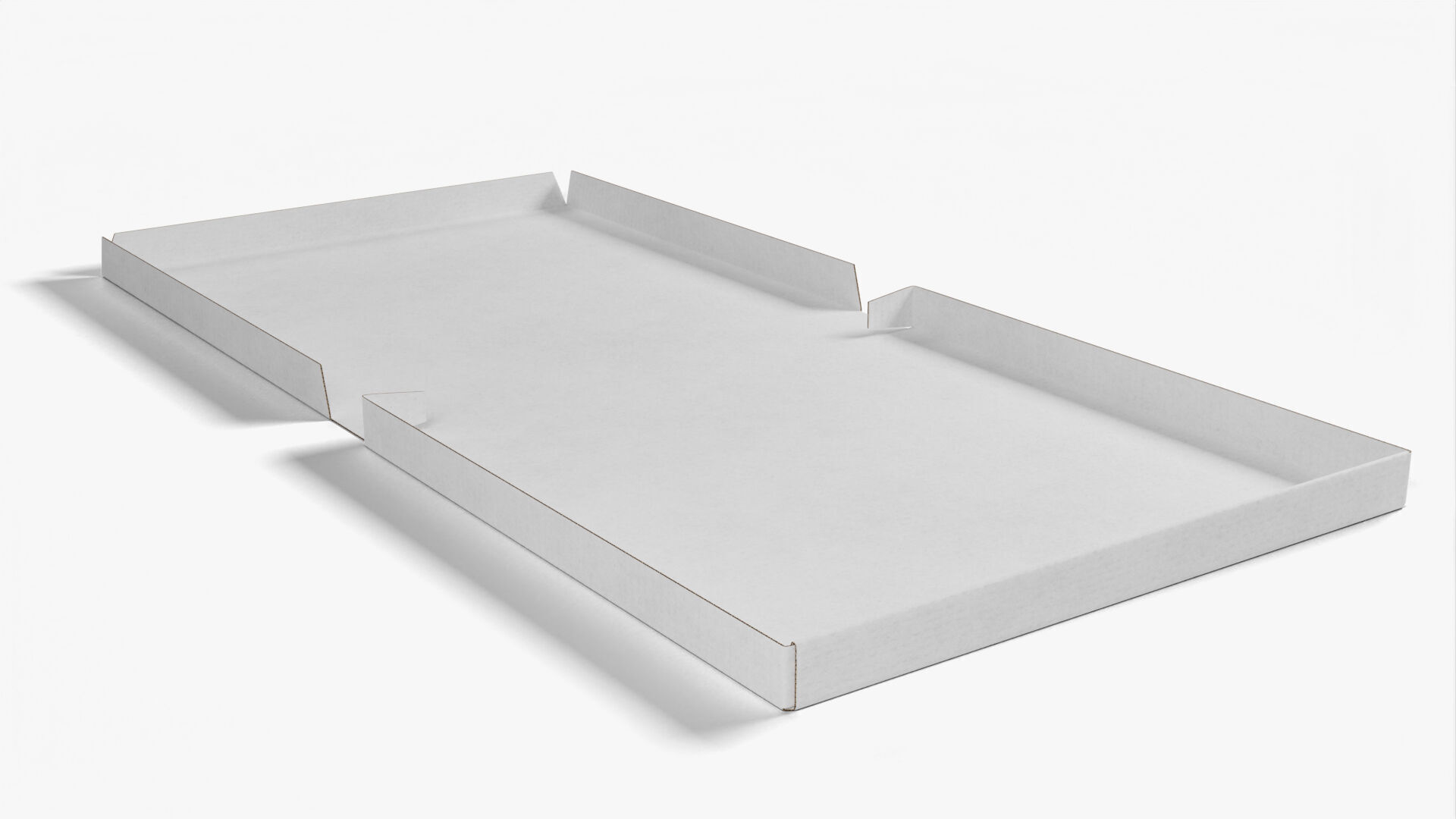 6 inch White Paper Full Open Pizza Box 3D model_3