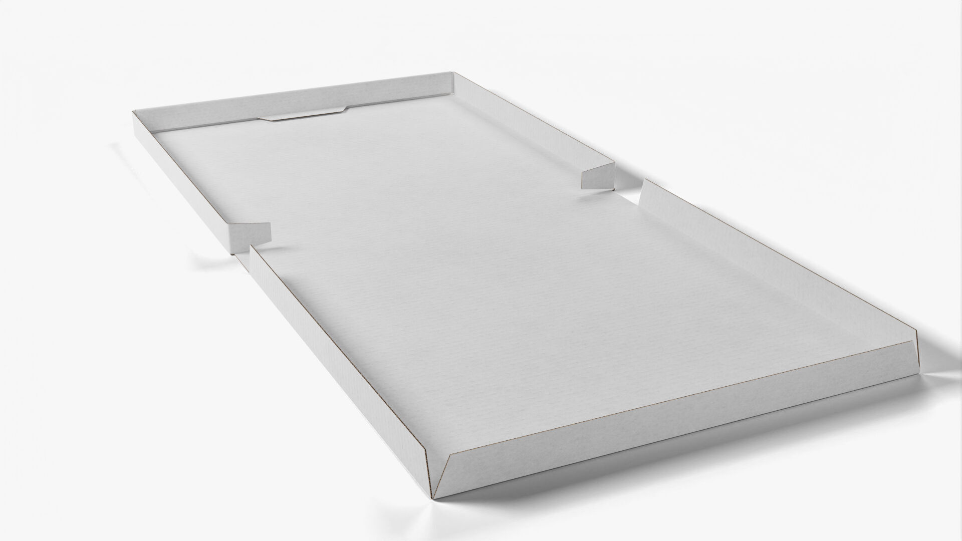 6 inch White Paper Full Open Pizza Box 3D model_4