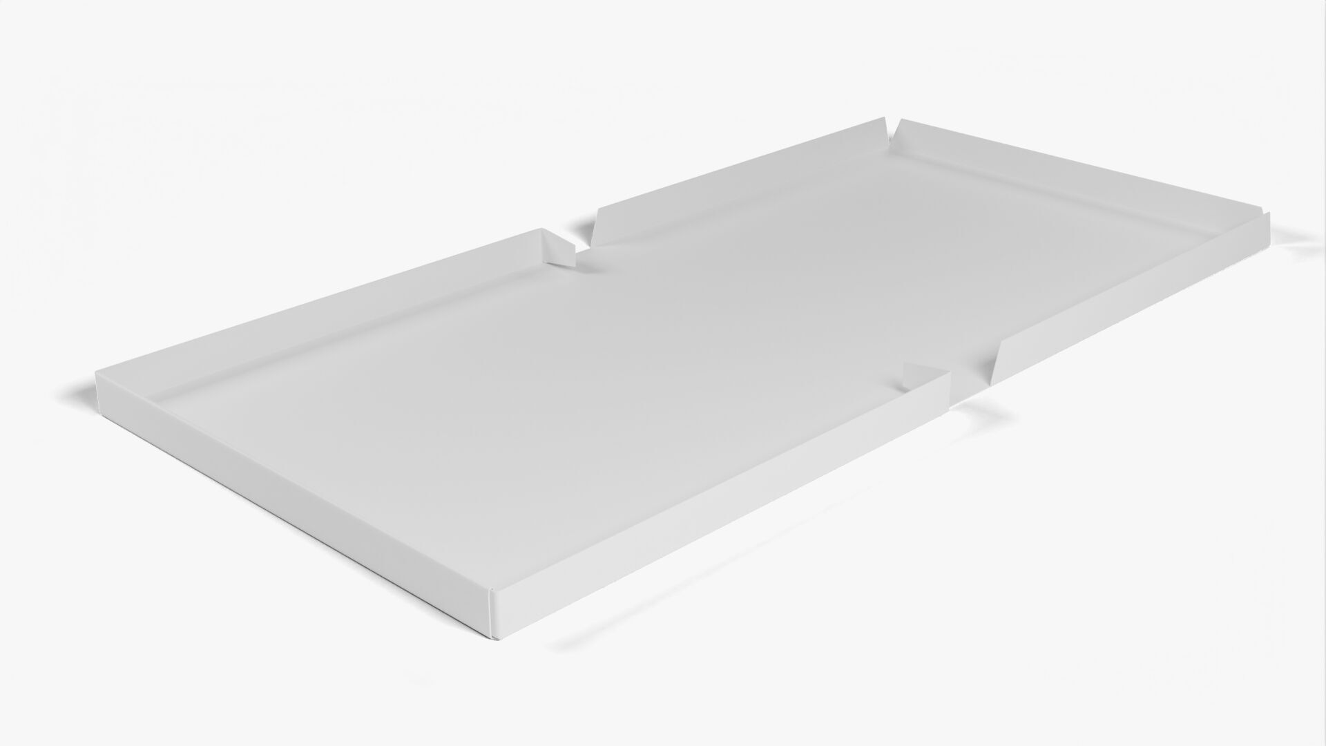 6 inch White Paper Full Open Pizza Box 3D model_10