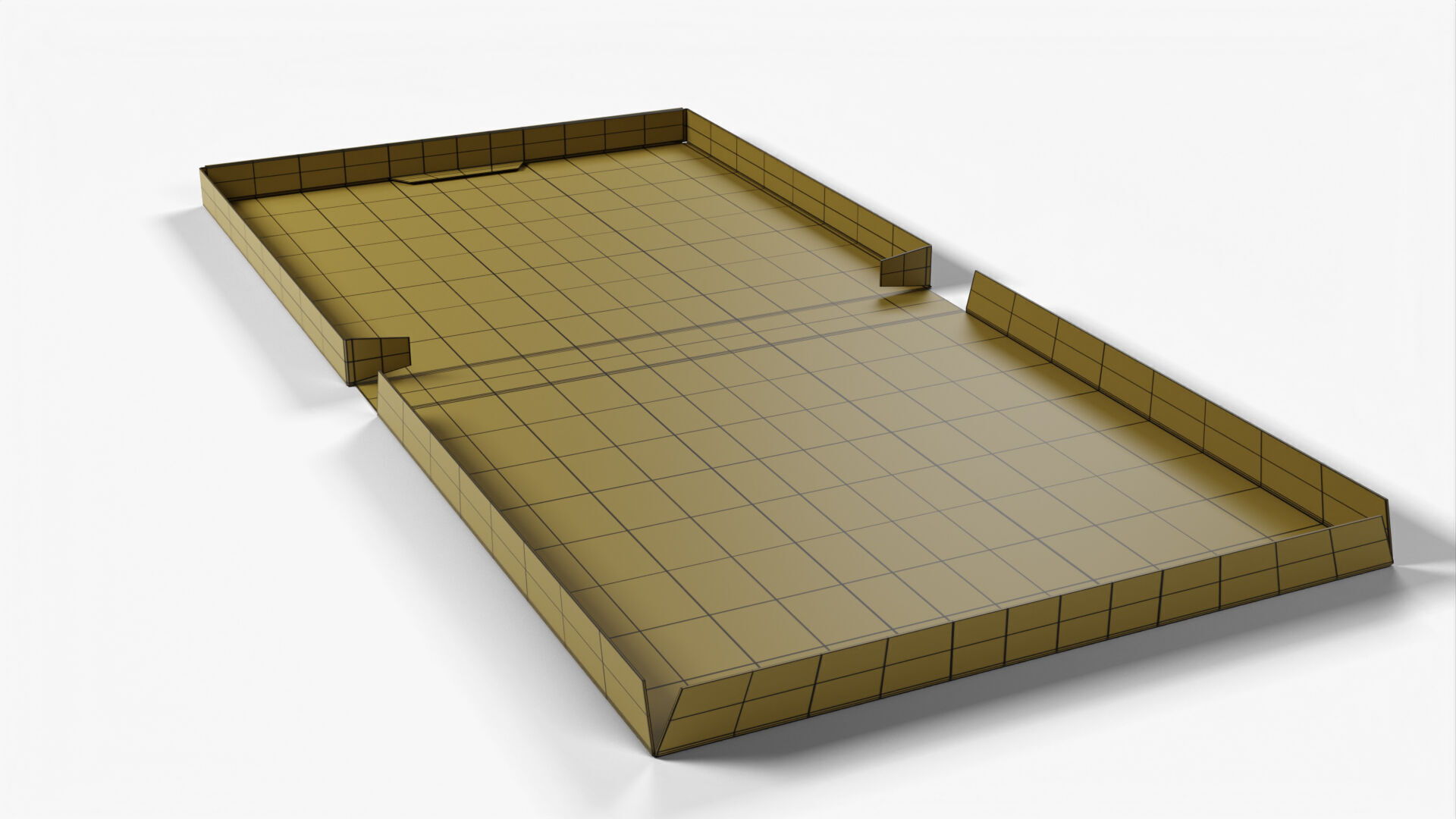 6 inch White Paper Full Open Pizza Box 3D model_14