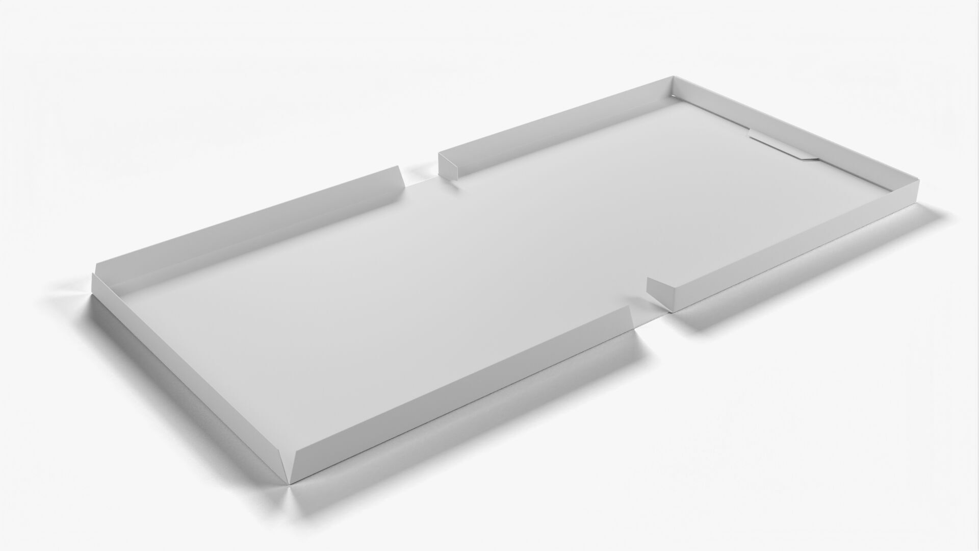 6 inch White Paper Full Open Pizza Box 3D model_11