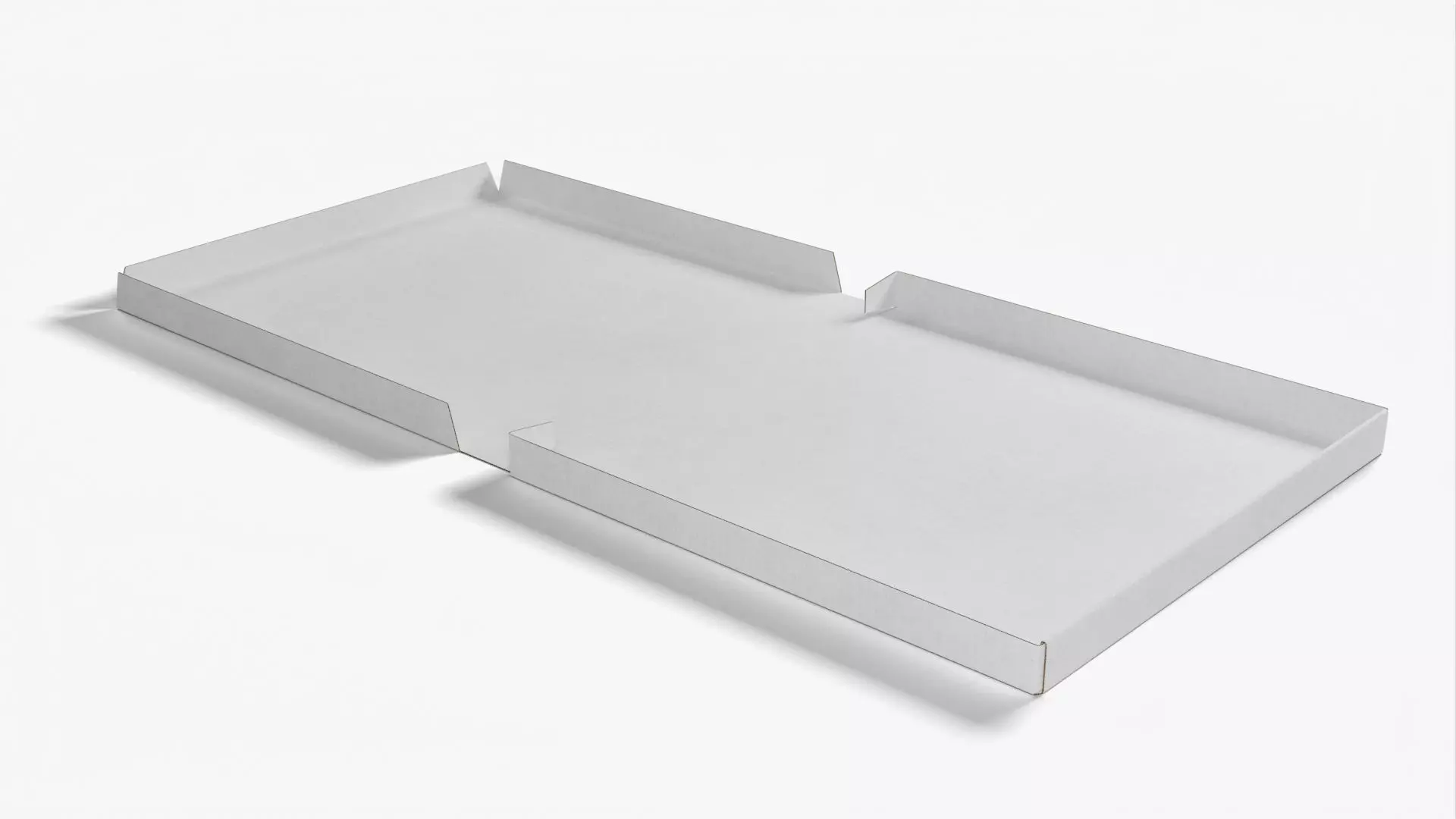 6 inch White Paper Full Open Pizza Box 3D model_0