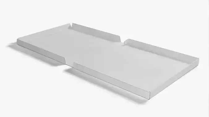 6 inch White Paper Full Open Pizza Box 3D model