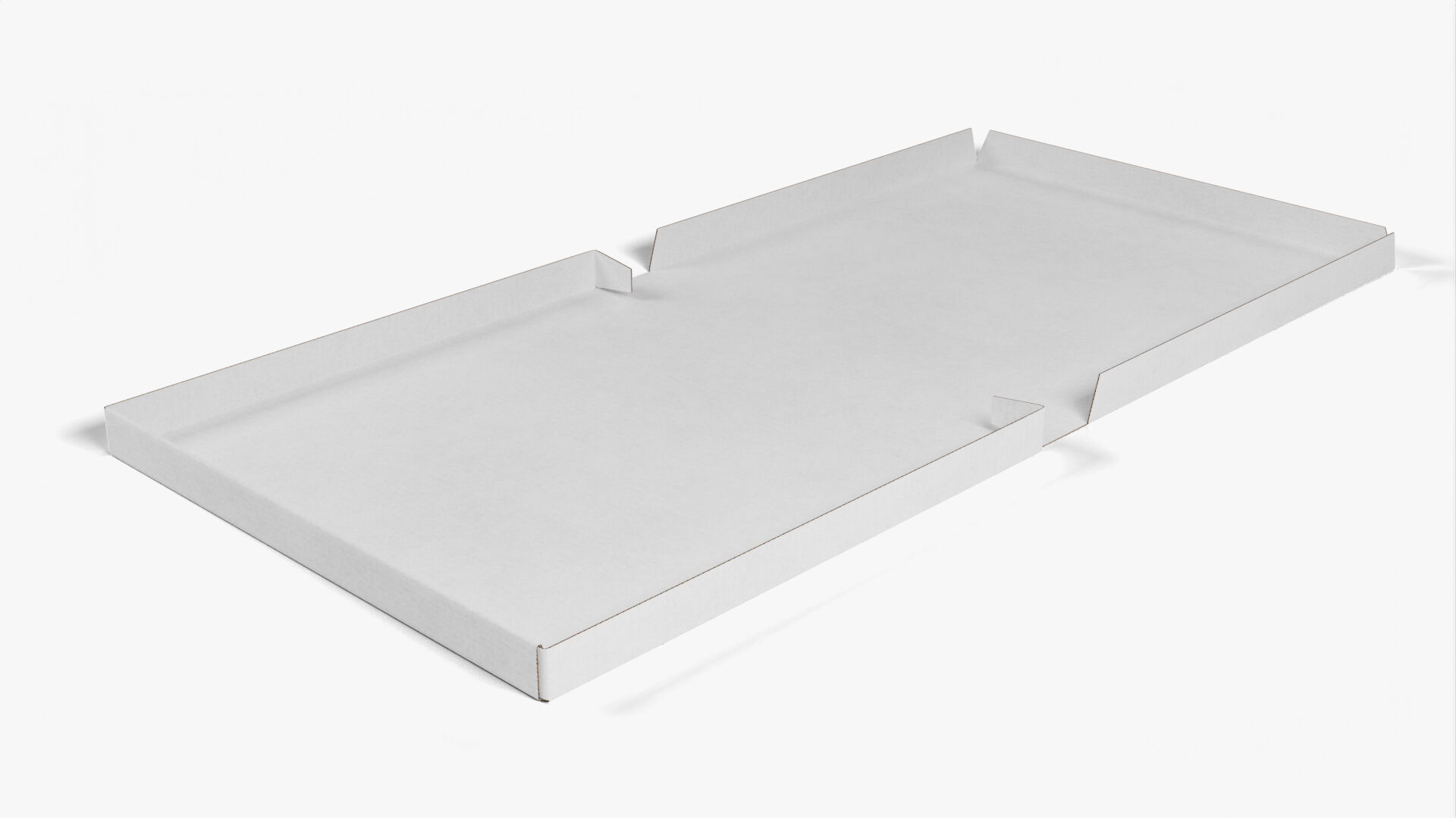 6 inch White Paper Full Open Pizza Box 3D model_5