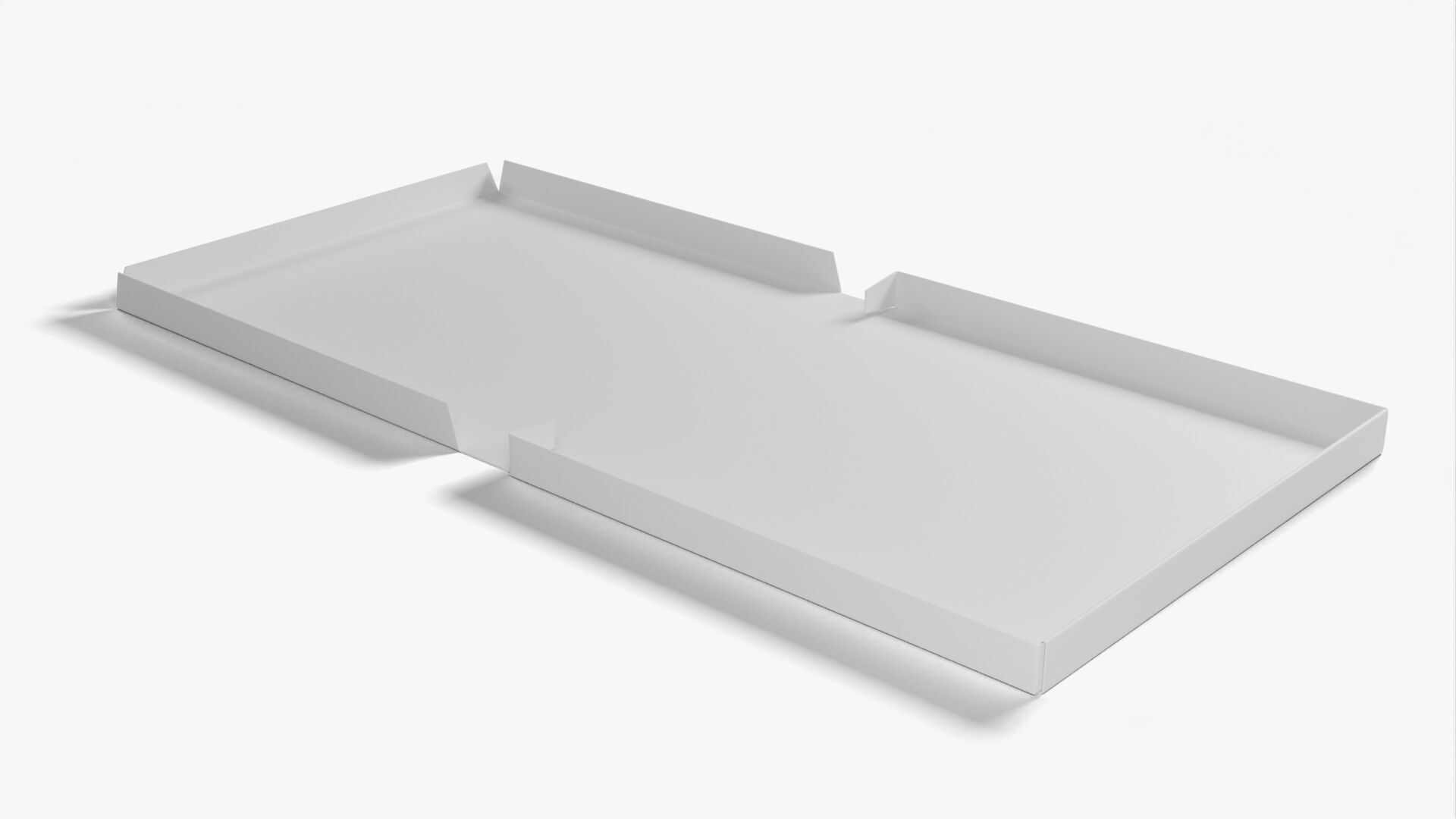 6 inch White Paper Full Open Pizza Box 3D model_7