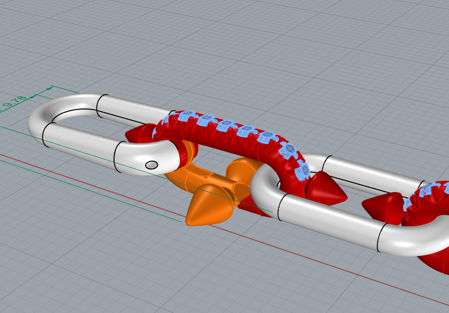 Tiffany Link Bracelet in Gold with Diamonds 3D print model_6