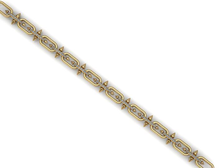 Tiffany Link Bracelet in Gold with Diamonds 3D print model_1