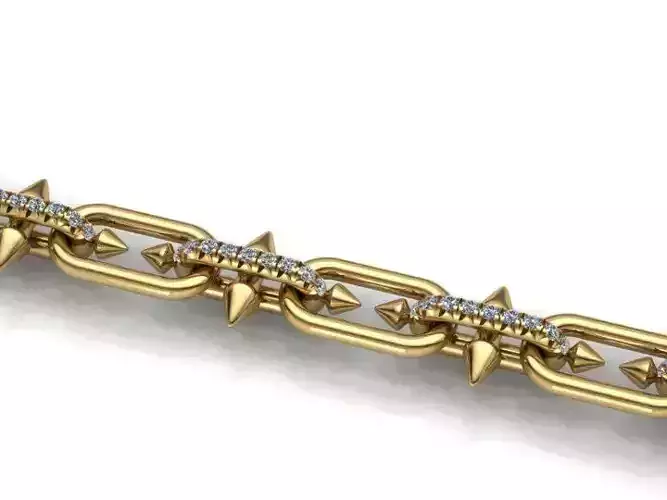 Tiffany Link Bracelet in Gold with Diamonds