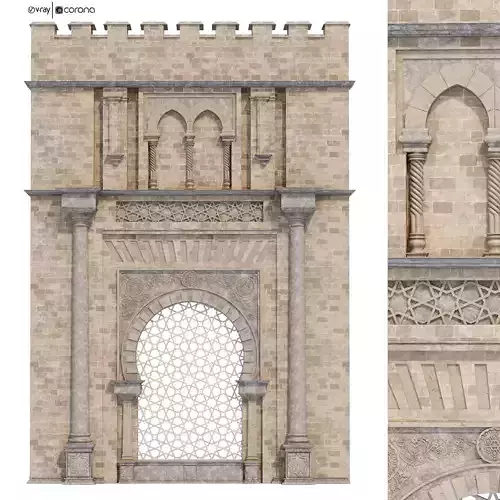 Arabic turkish islamic architectural element set 508 3D model