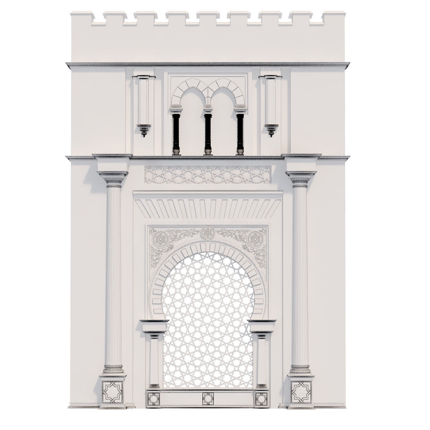 Arabic turkish islamic architectural element set 508 3D model_2