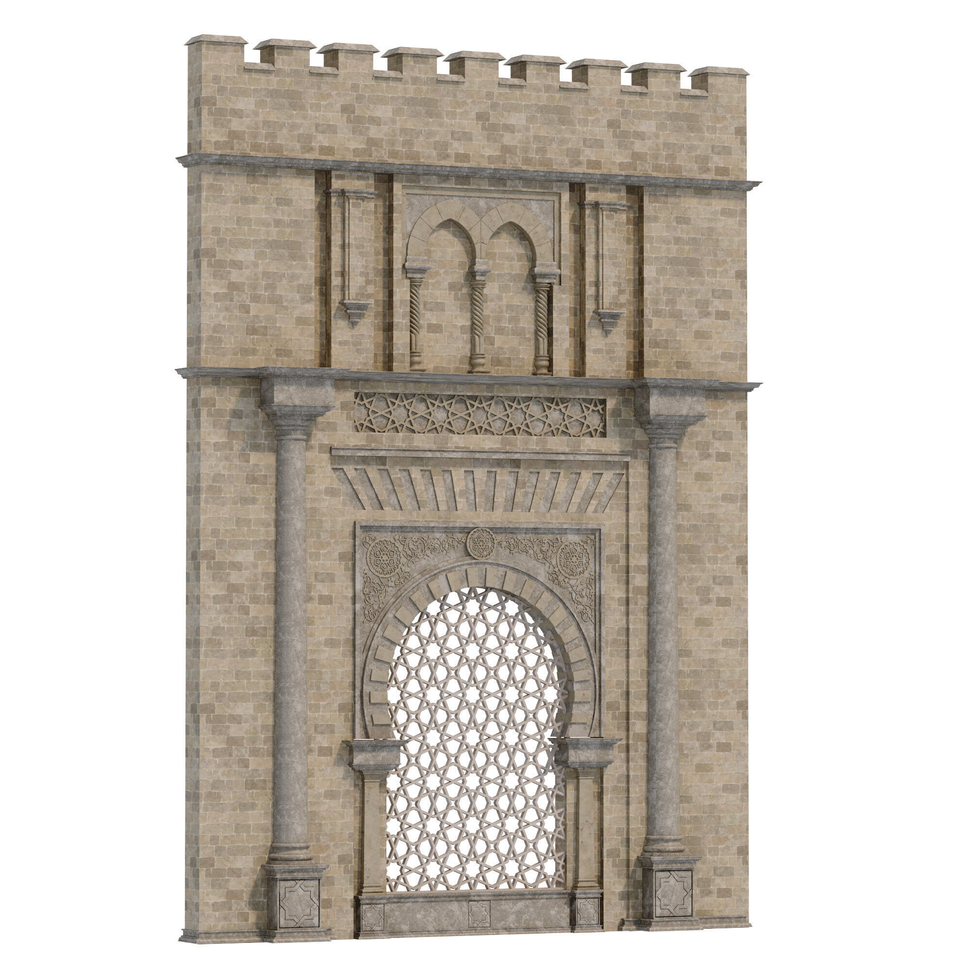 Arabic turkish islamic architectural element set 508 3D model_1