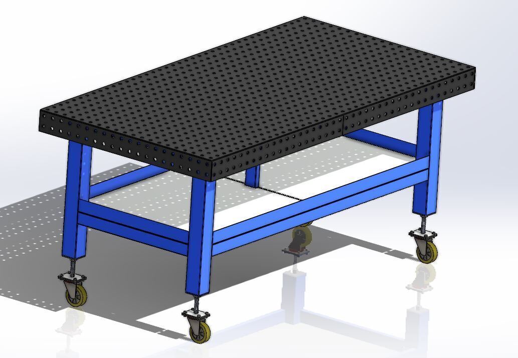 Professional Welding Table Technical Drawings for Fabrication 3D model_9