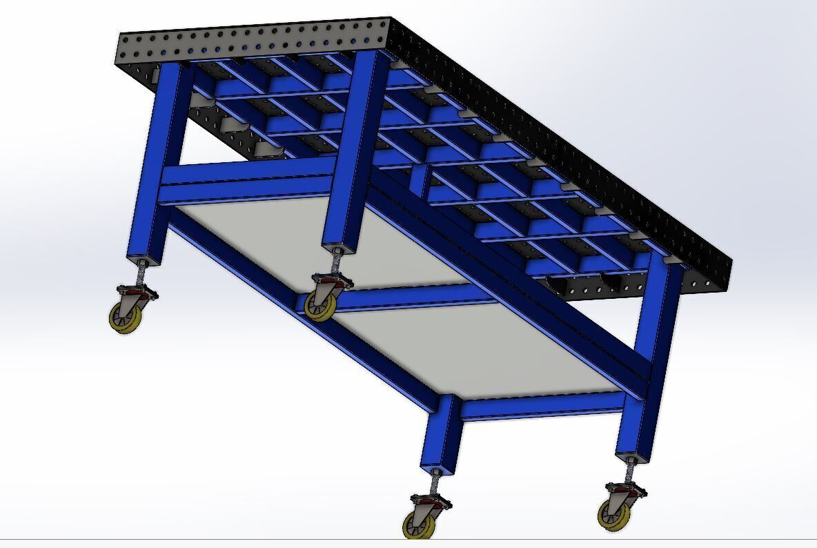 Professional Welding Table Technical Drawings for Fabrication 3D model_7