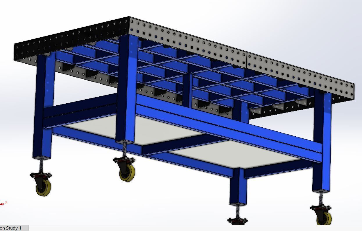 Professional Welding Table Technical Drawings for Fabrication 3D model_1