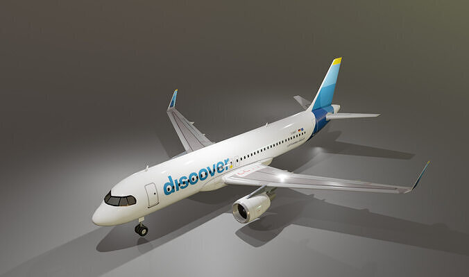 Discover airlines airbus a320-214 low poly 3D Model Low-poly 3D model