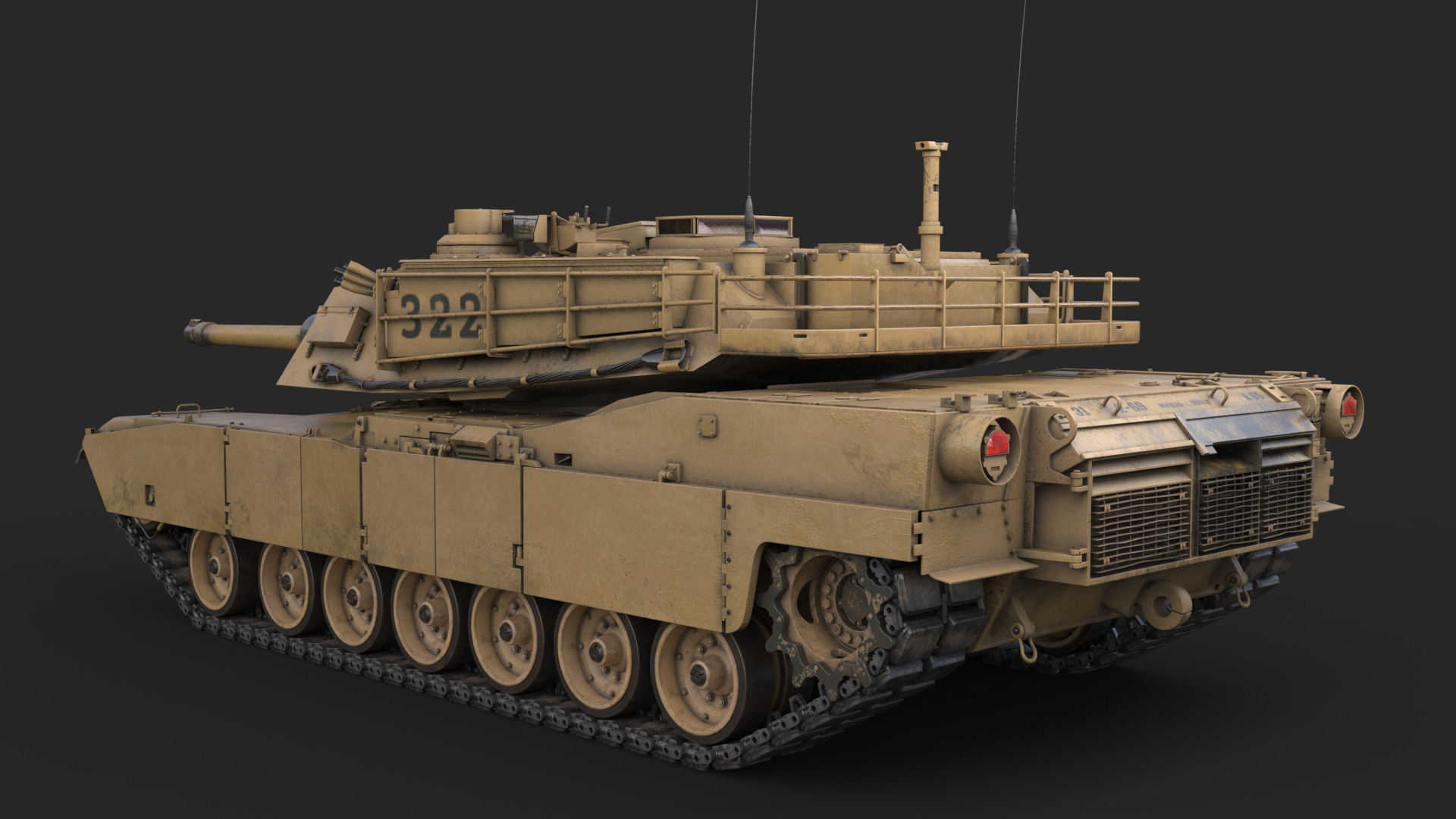 Tank  M1 Abrams 3D model_7