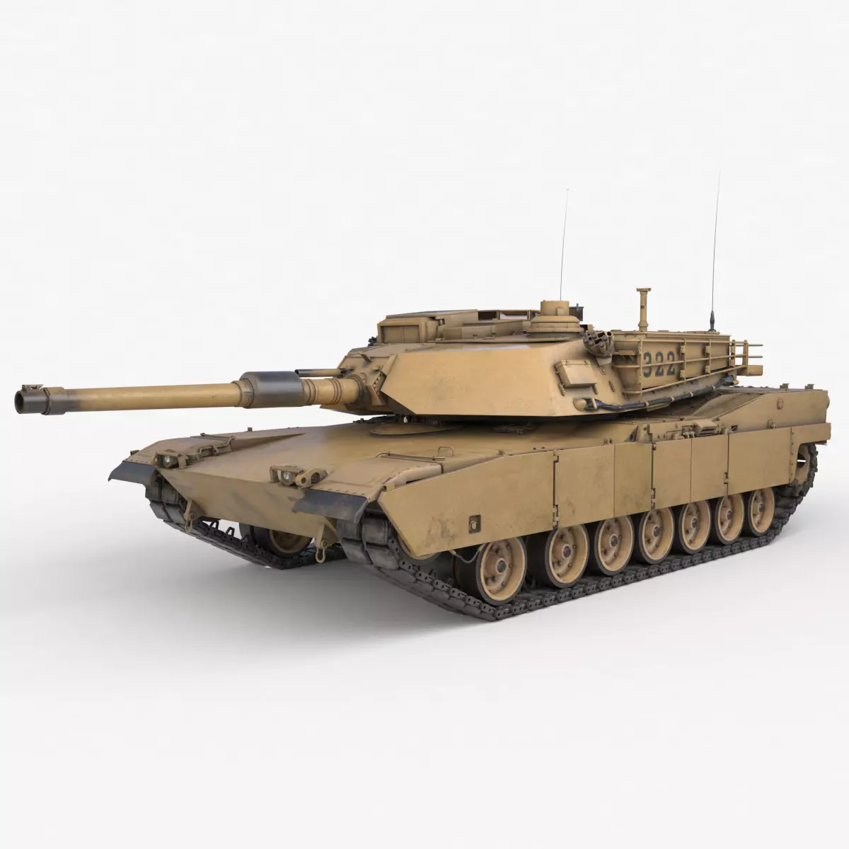 Tank  M1 Abrams 3D model_0