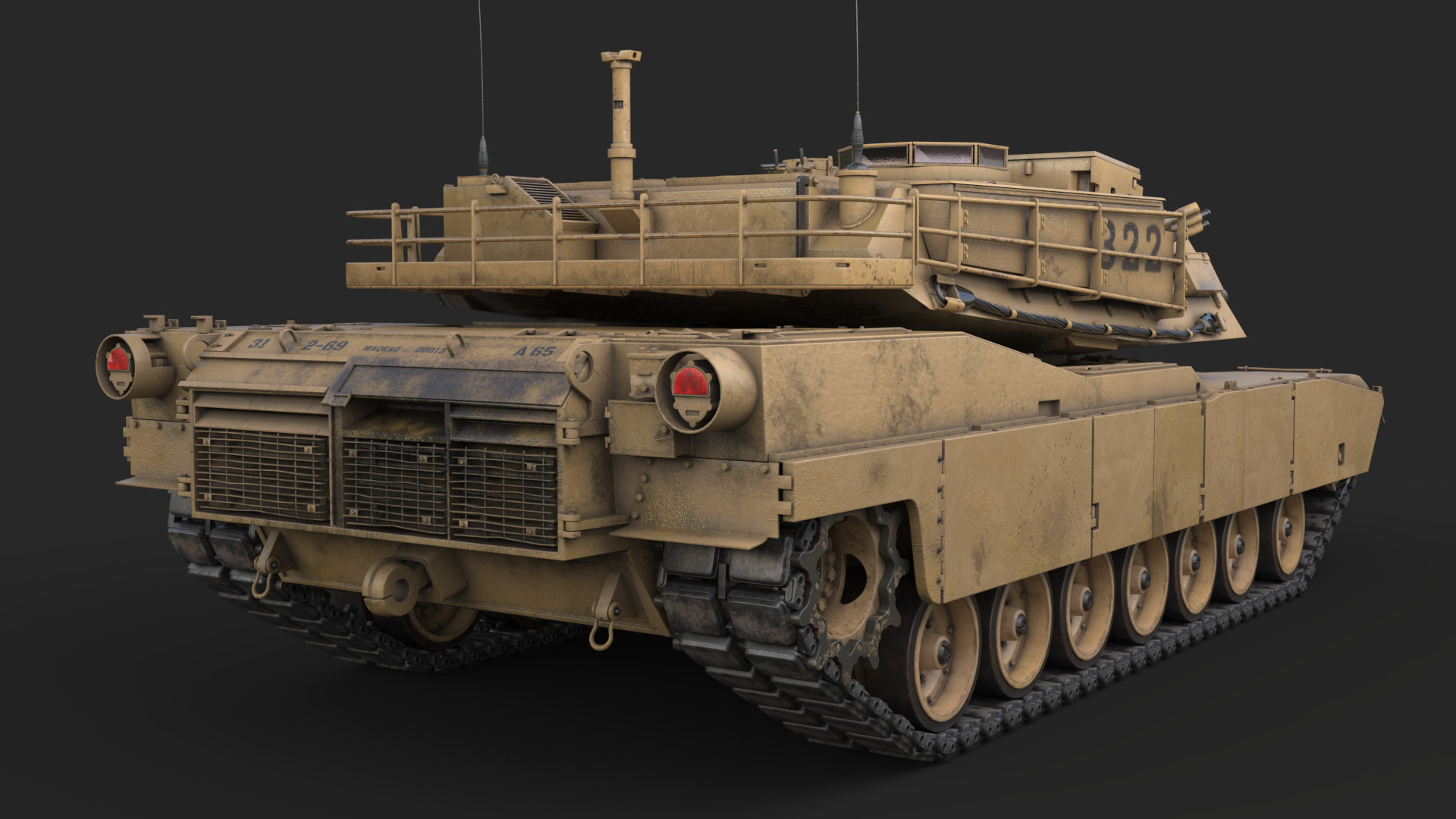 Tank  M1 Abrams 3D model_9