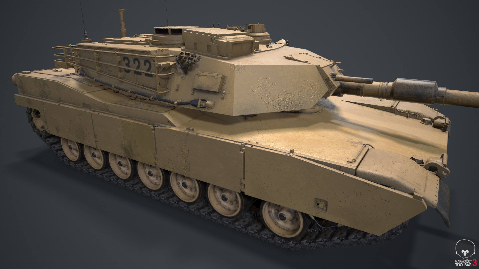 Tank  M1 Abrams 3D model_44