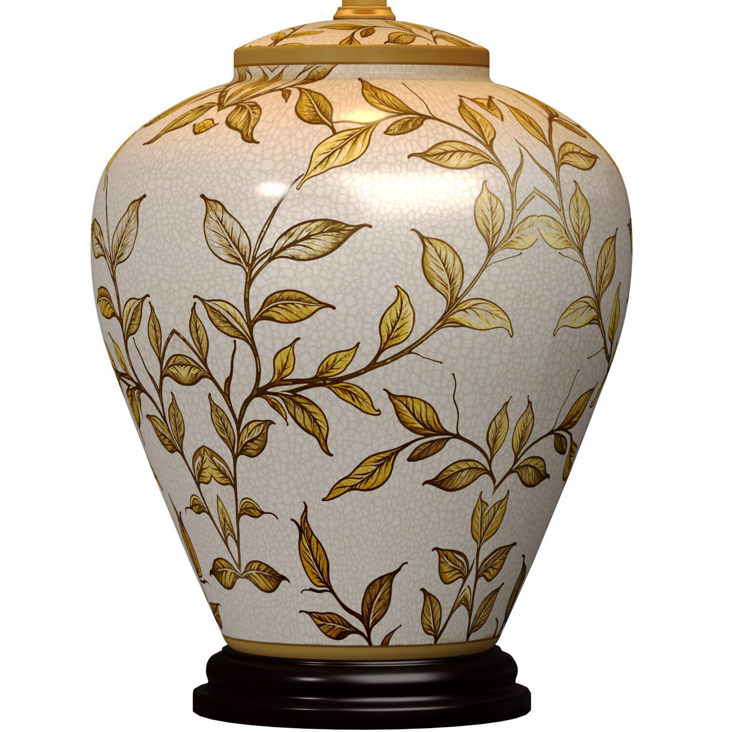 Leaves Brown Chinese Gold Nightstand European Table Lamp 3D model_2