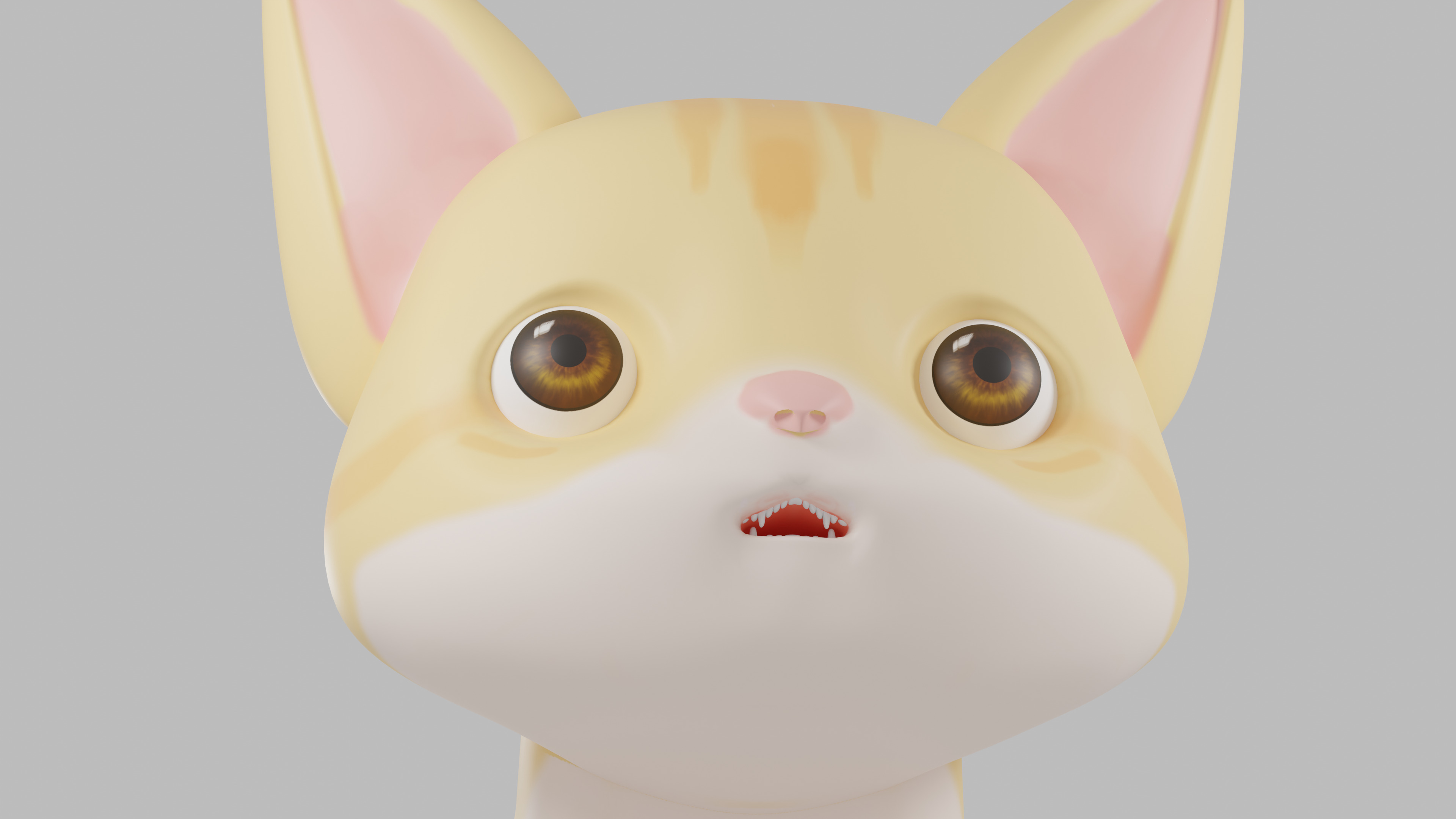 3D Cute Yellow Cat 3D model_1