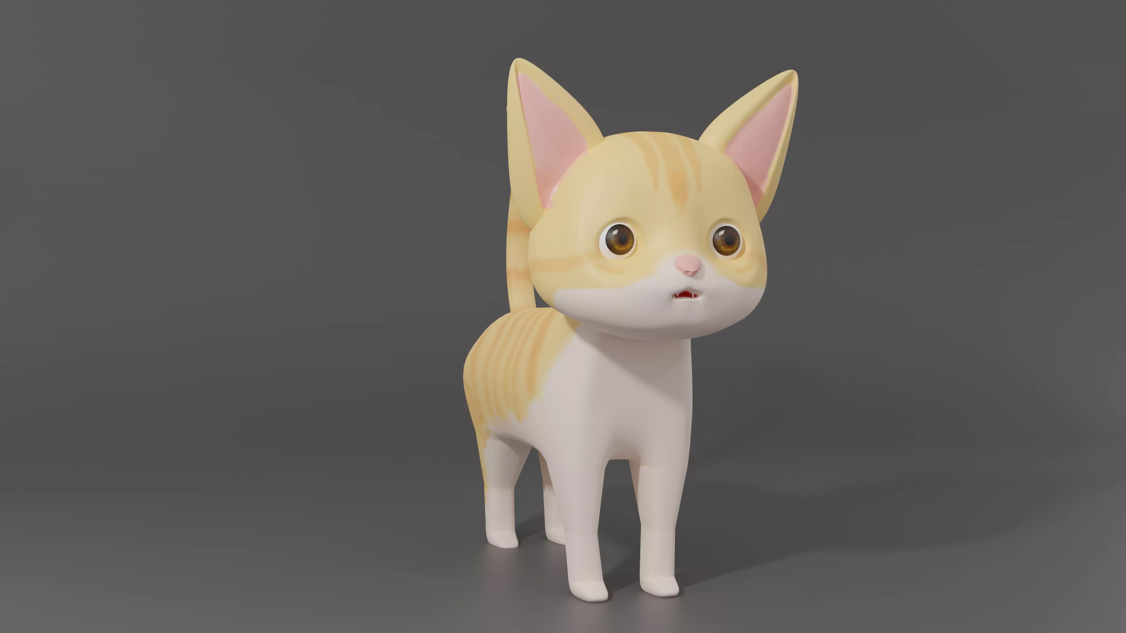 3D Cute Yellow Cat 3D model_0