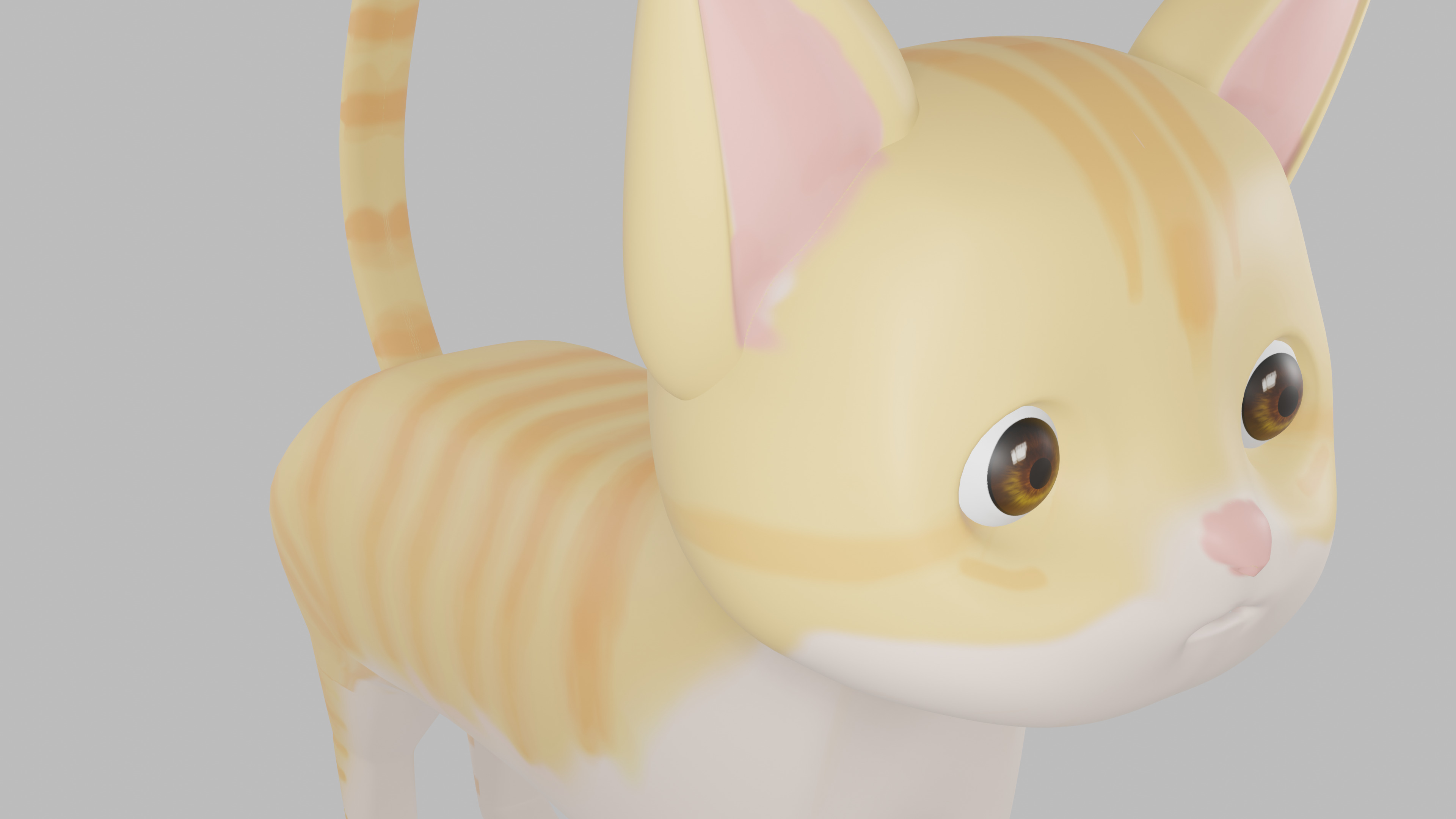 3D Cute Yellow Cat 3D model_3