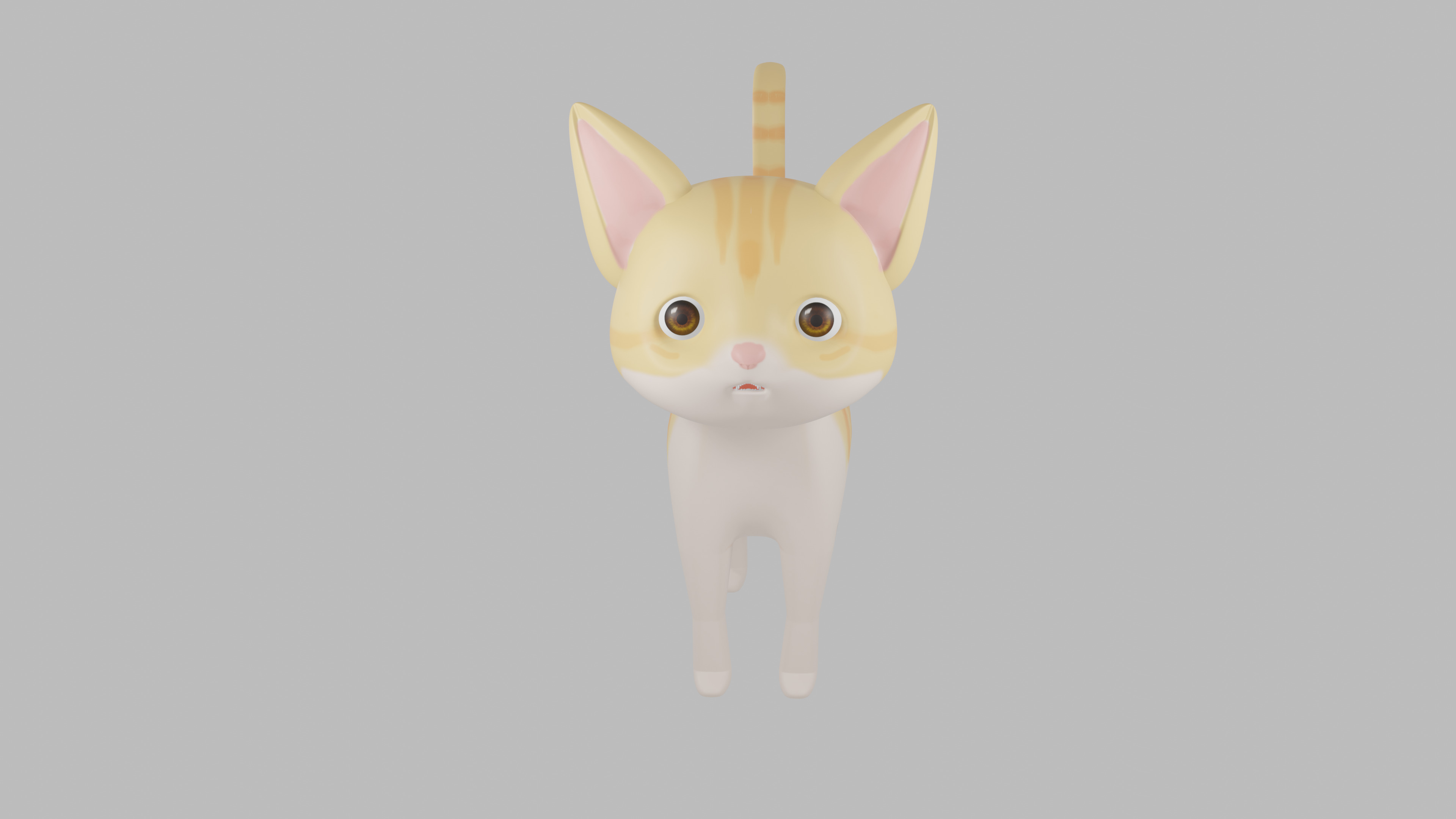 3D Cute Yellow Cat 3D model_2