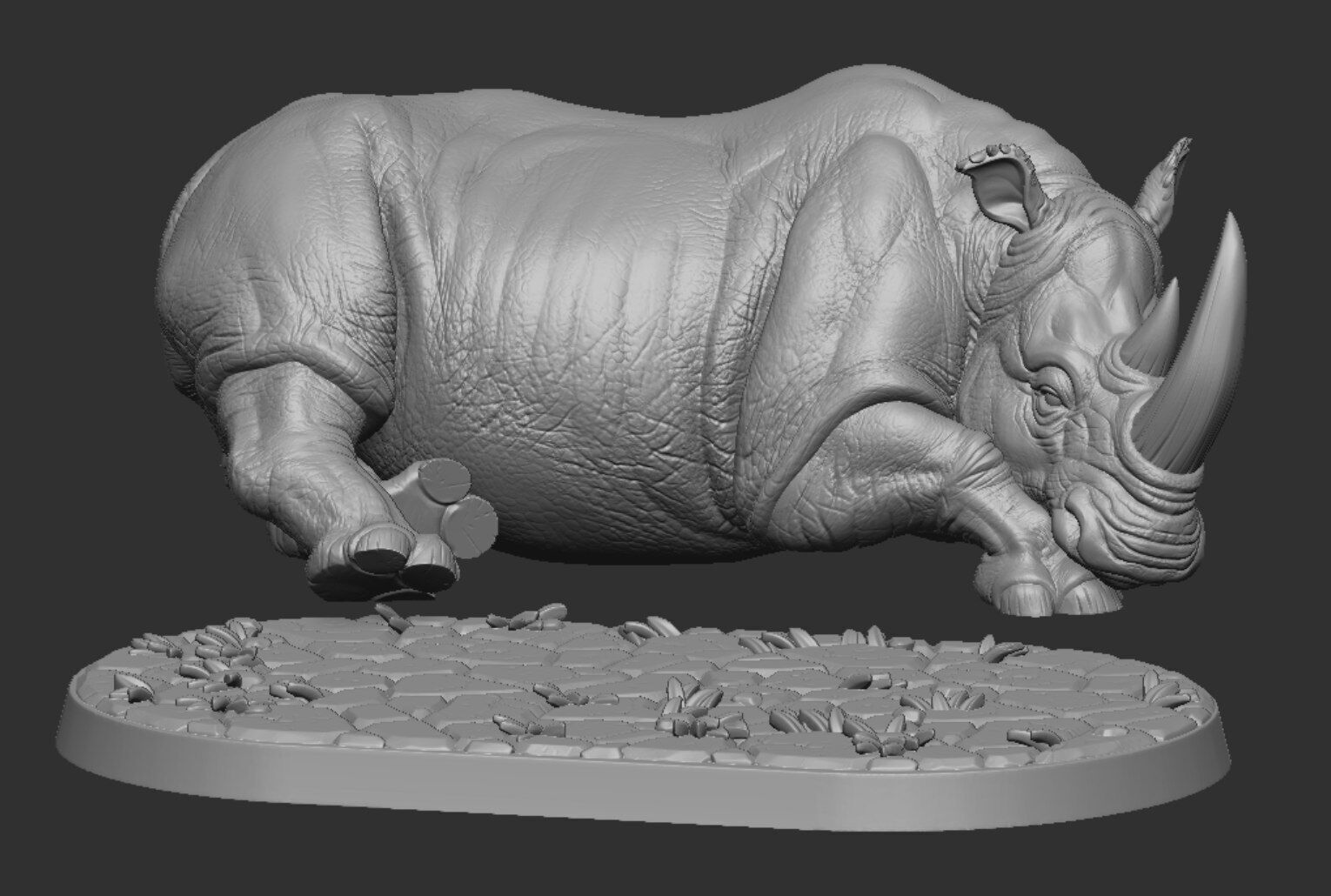 Rhinoceroses Three poses 3D print model_16