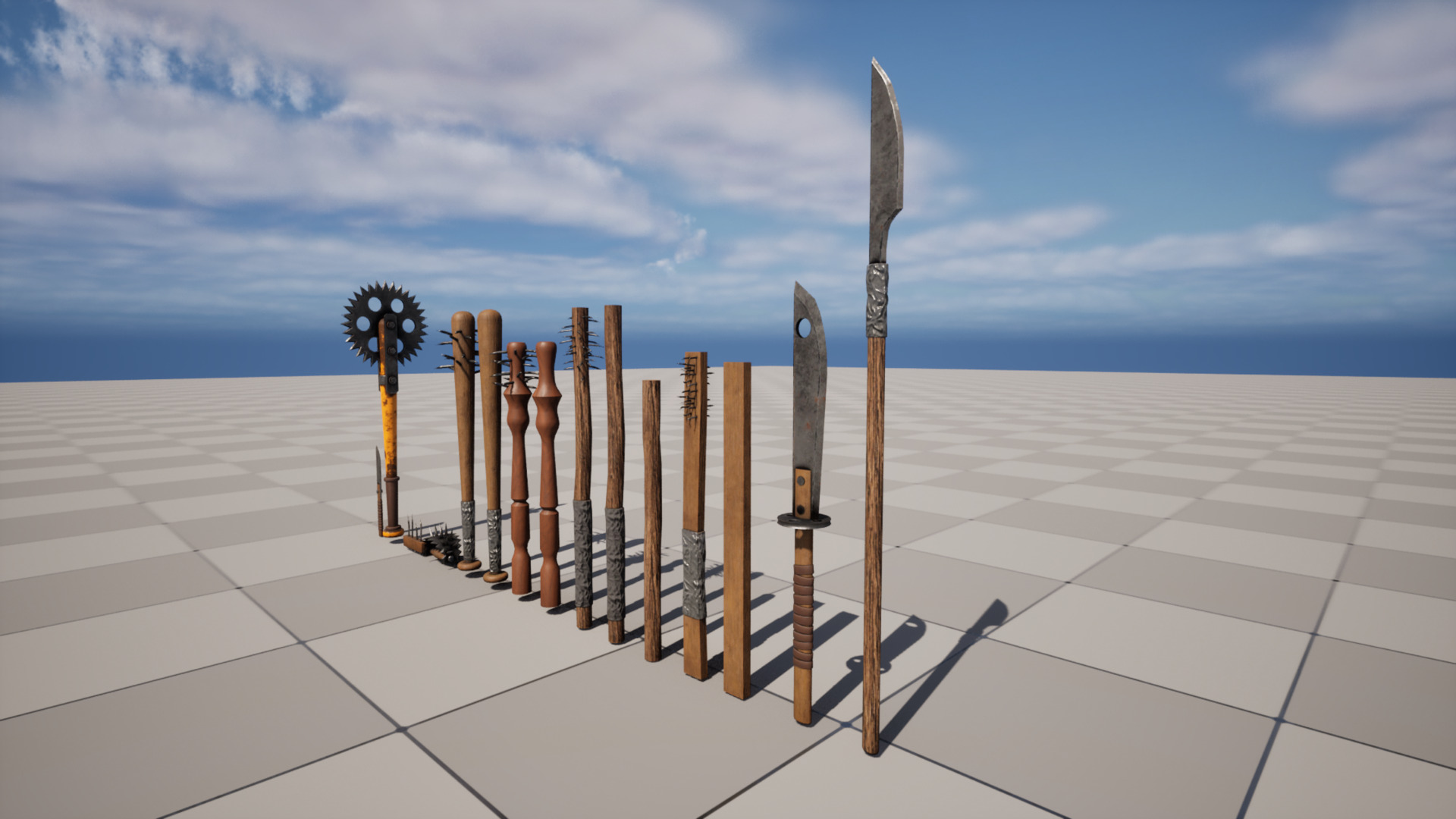 Post Apocalyptic Melee Weapons Low-poly 3D model_2