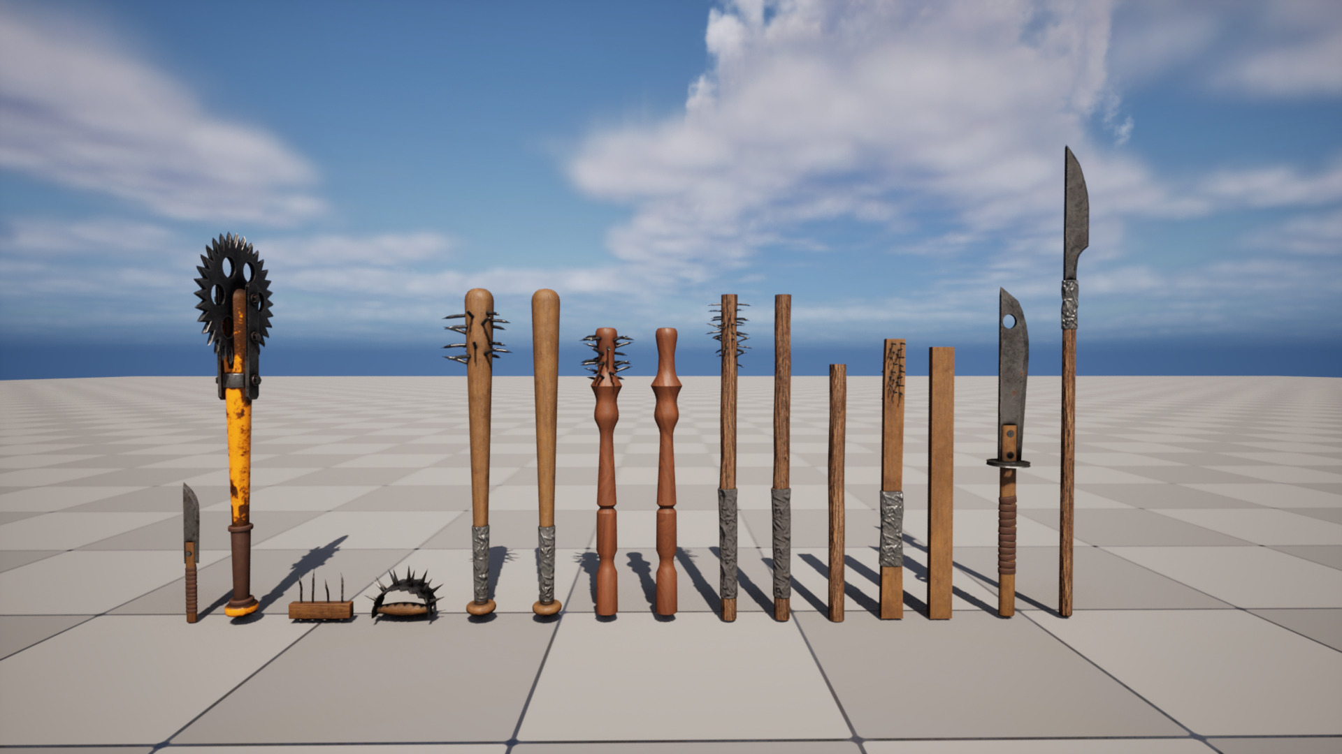 Post Apocalyptic Melee Weapons Low-poly 3D model_3