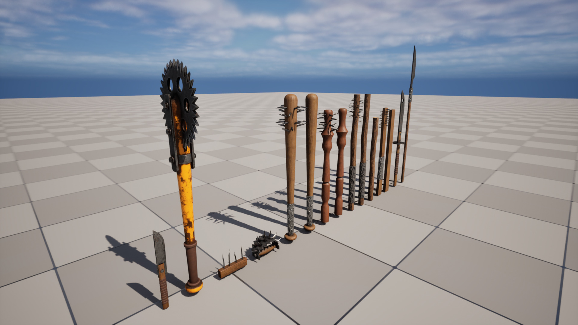 Post Apocalyptic Melee Weapons Low-poly 3D model_1