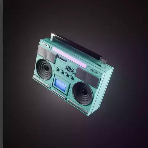 Retro Futuristic Boombox 3D Model Low-poly 3D model