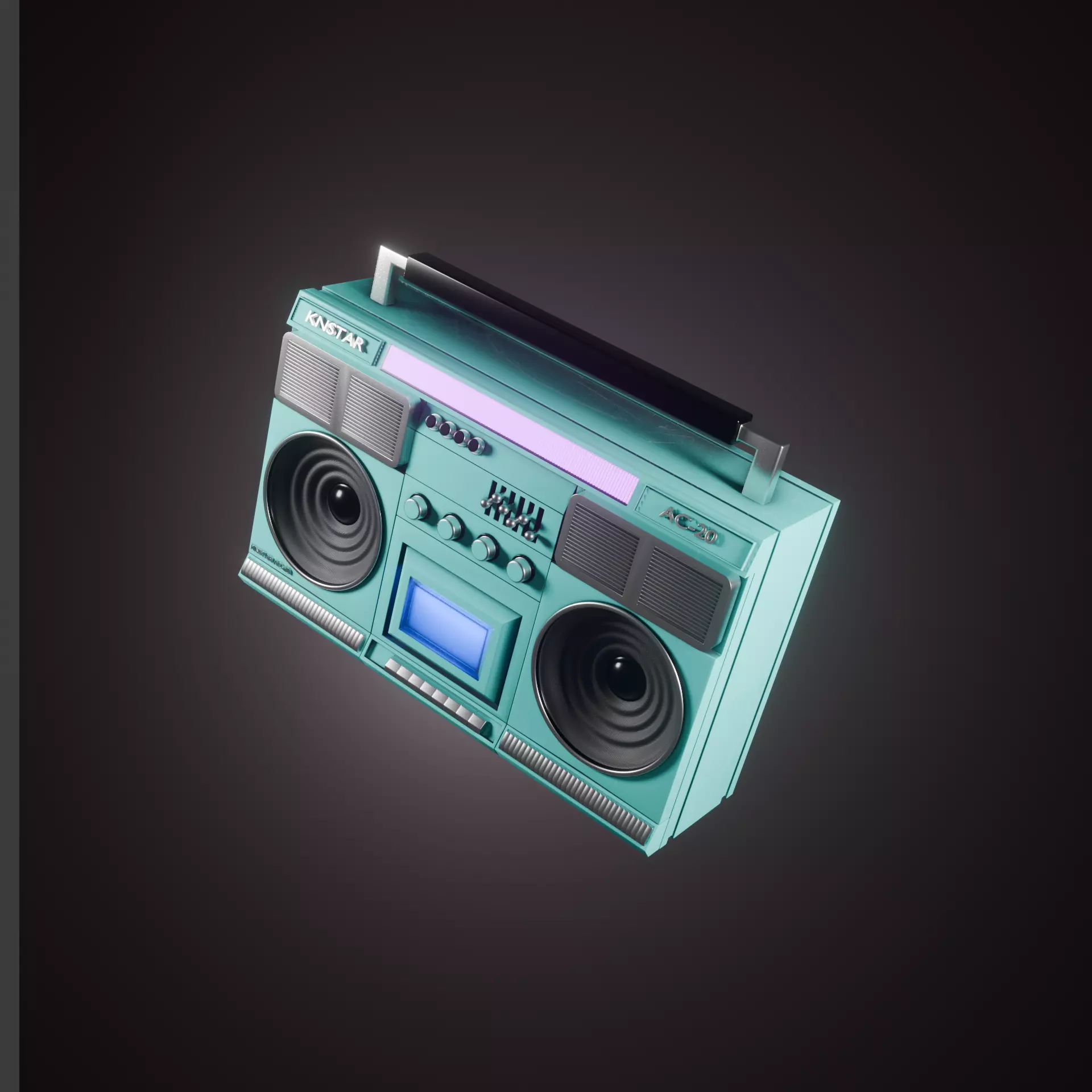 Retro Futuristic Boombox 3D Model Low-poly 3D model