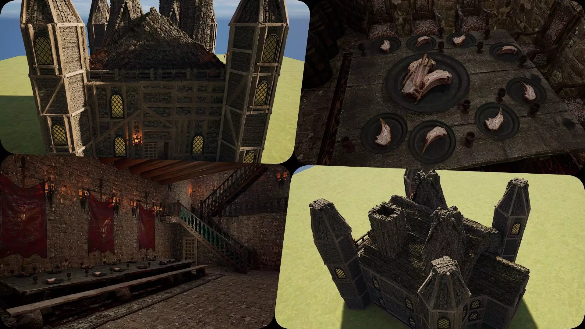 18 Room Gothic Fantasy Horror Castle The Forsaken Keep 3D model