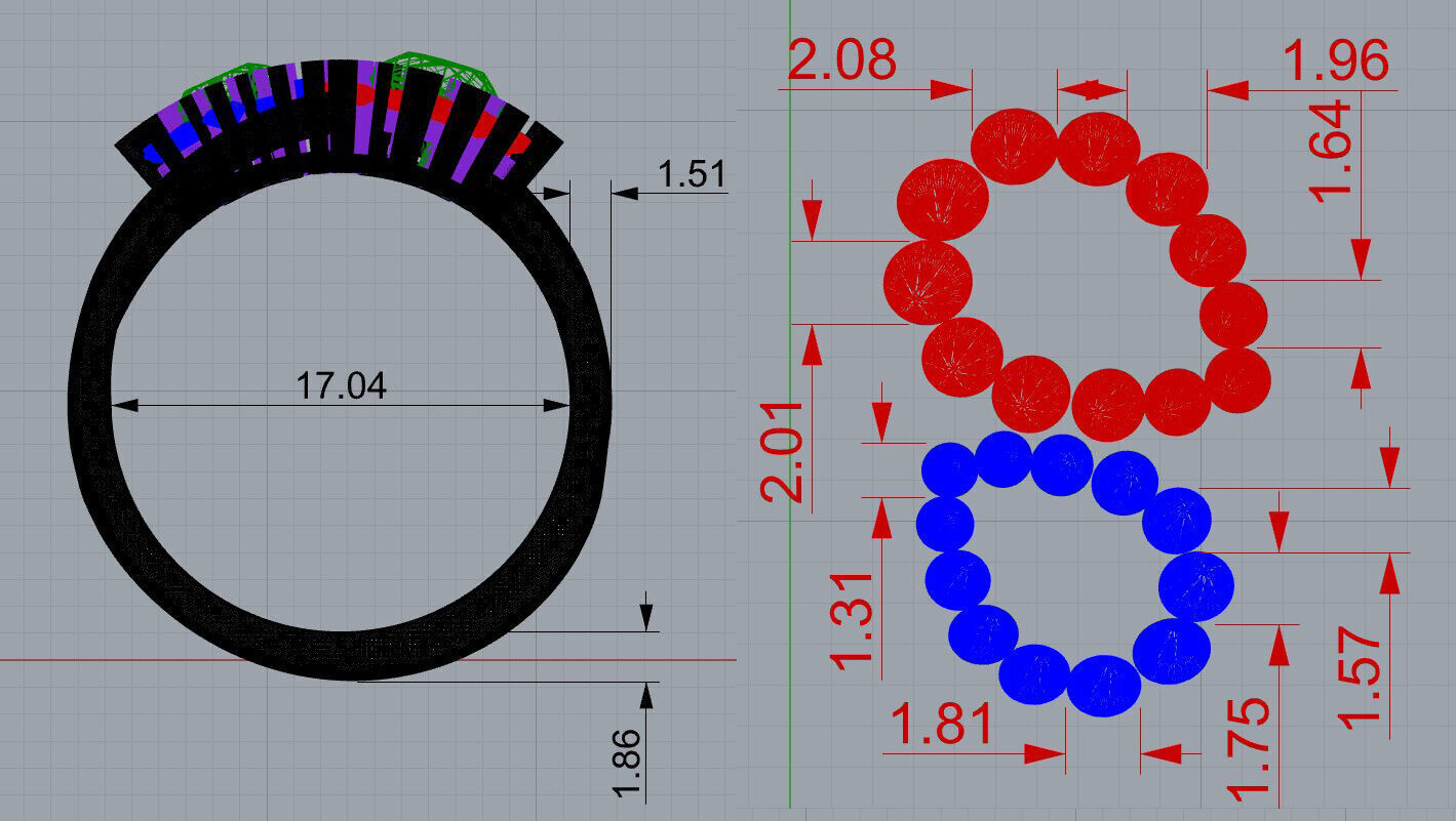 Ring two pears 3D print model_17