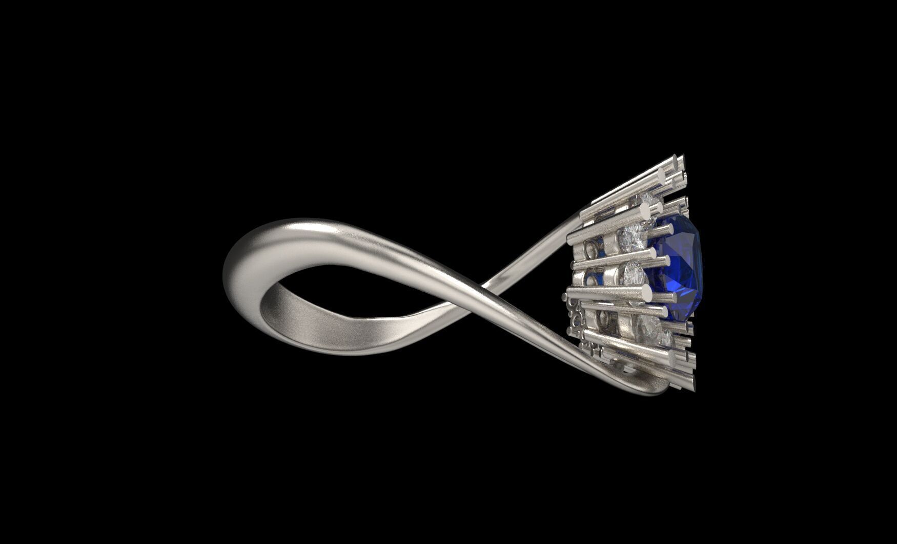 Ring two pears 3D print model_3