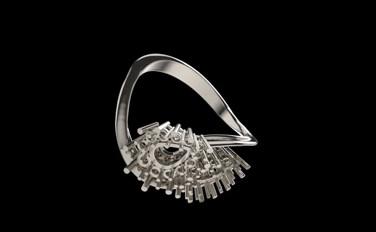 Ring two pears 3D print model_9