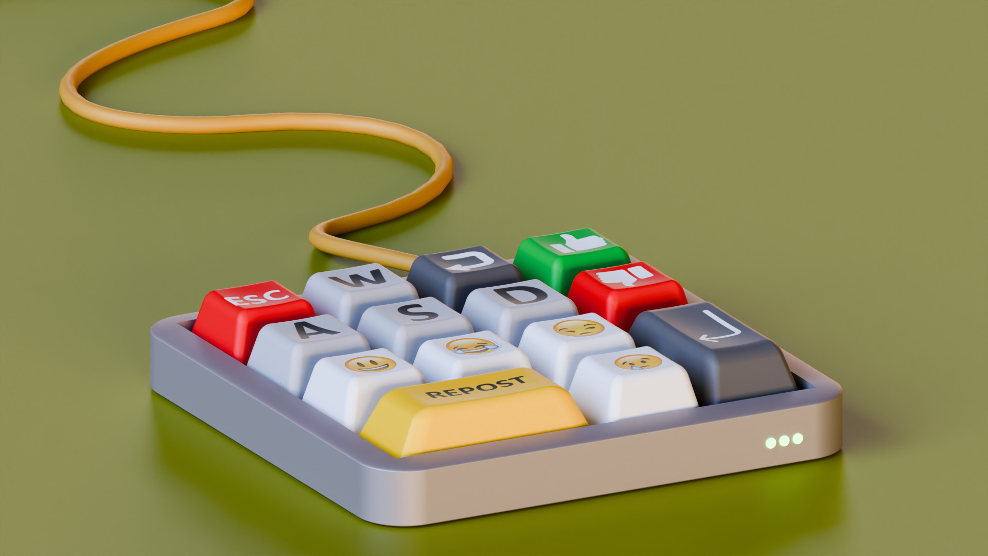 Mini keyboard VR AR low-poly 3d model Low-poly 3D model_1