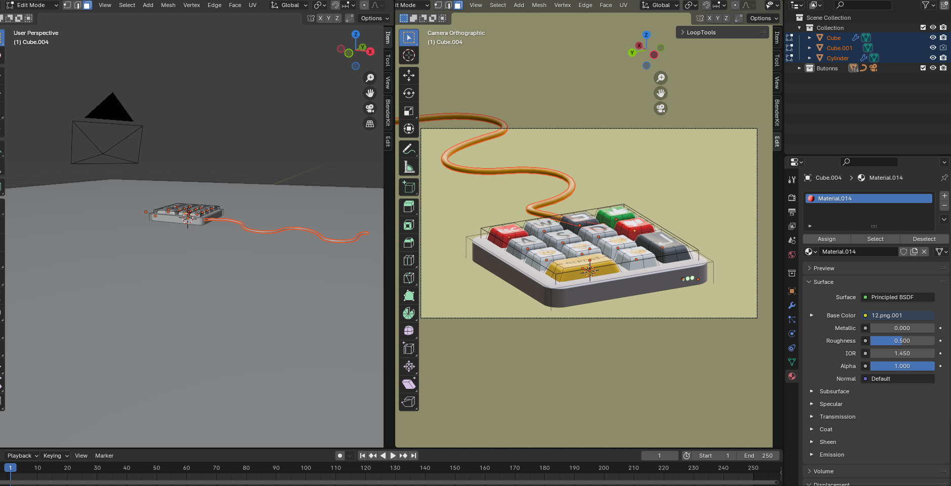 Mini keyboard VR AR low-poly 3d model Low-poly 3D model_11