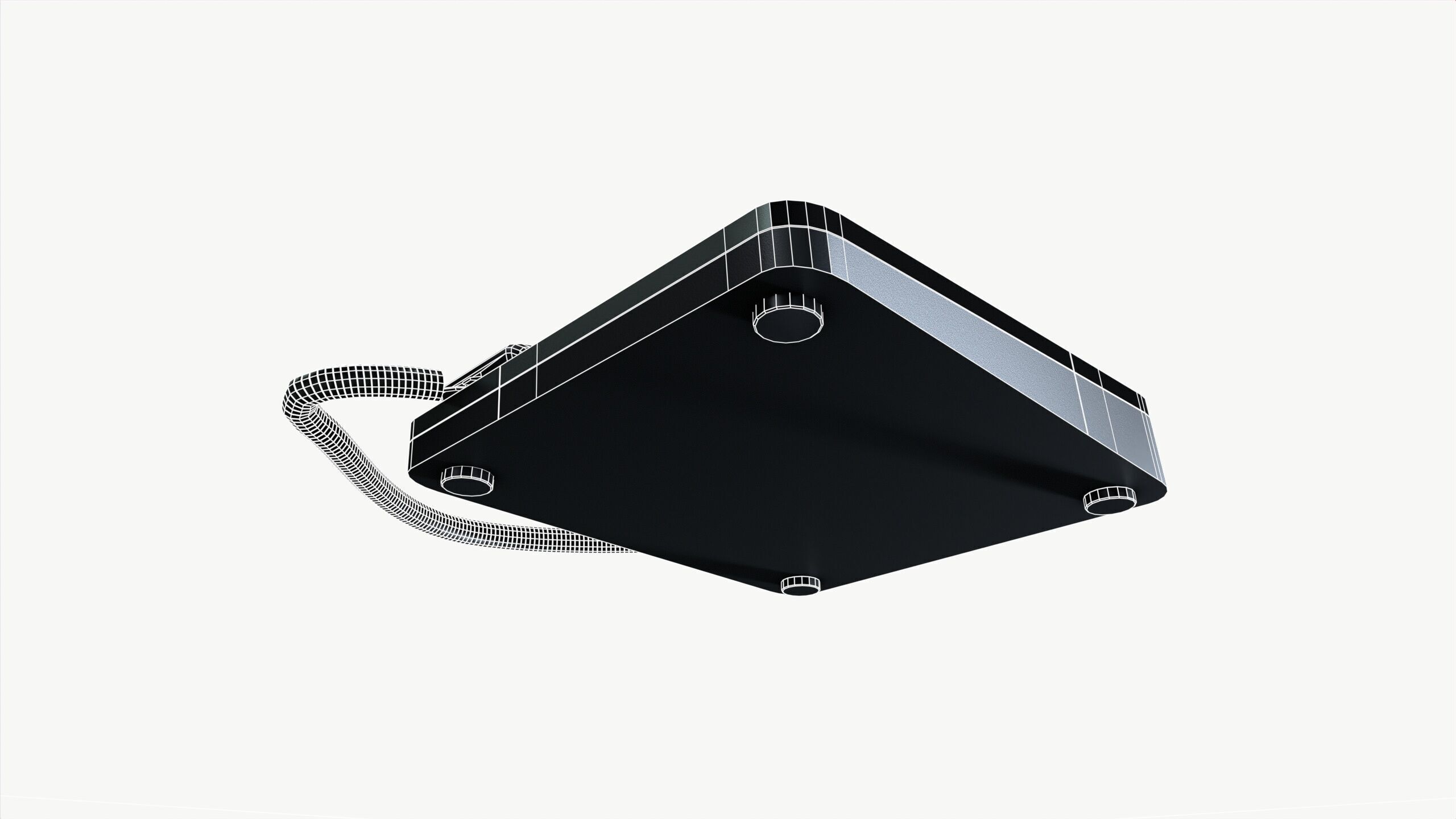 Corded Telephone Land Line Low-poly 3D model_9