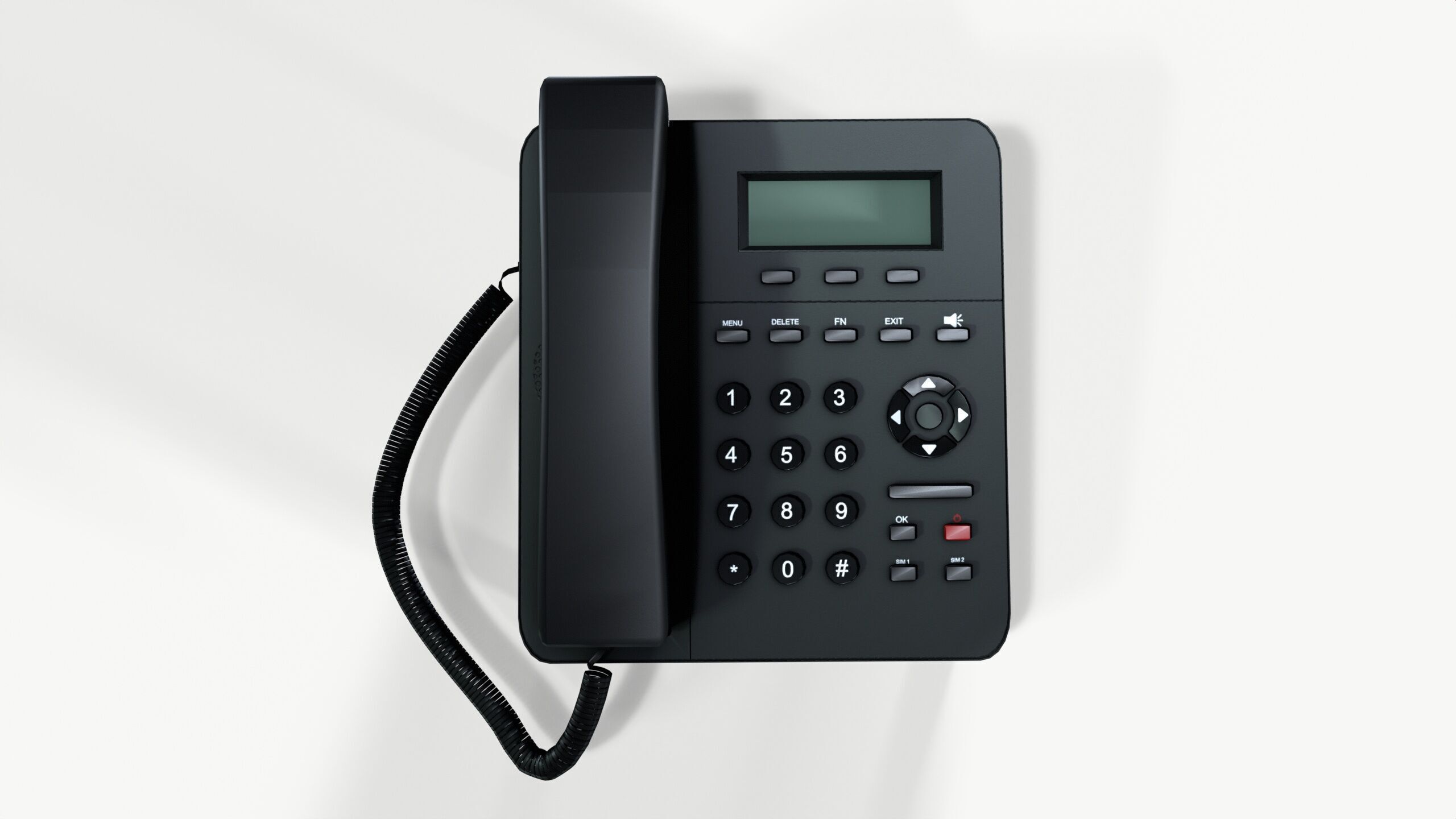 Corded Telephone Land Line Low-poly 3D model_5