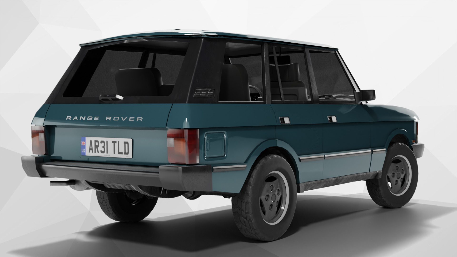 Range Rover Classic With Interior Low-poly 3D model_2