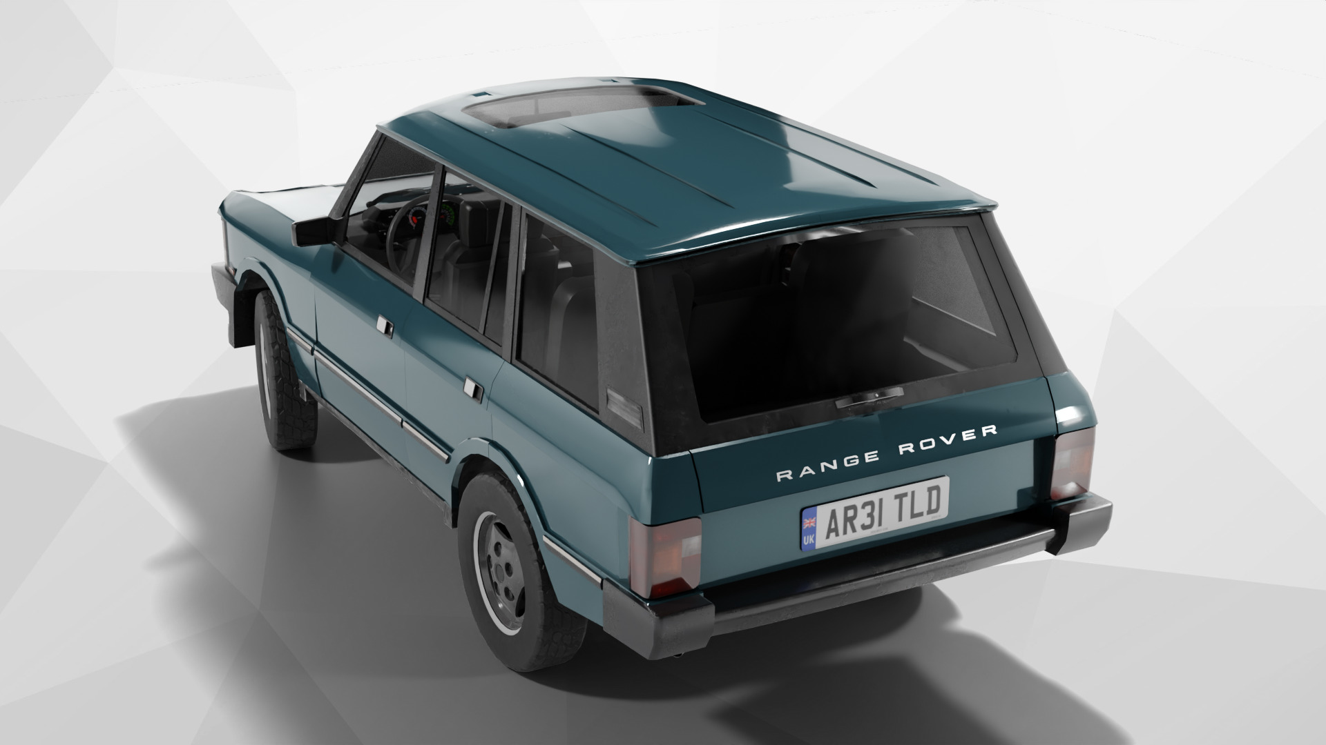 Range Rover Classic With Interior Low-poly 3D model_10